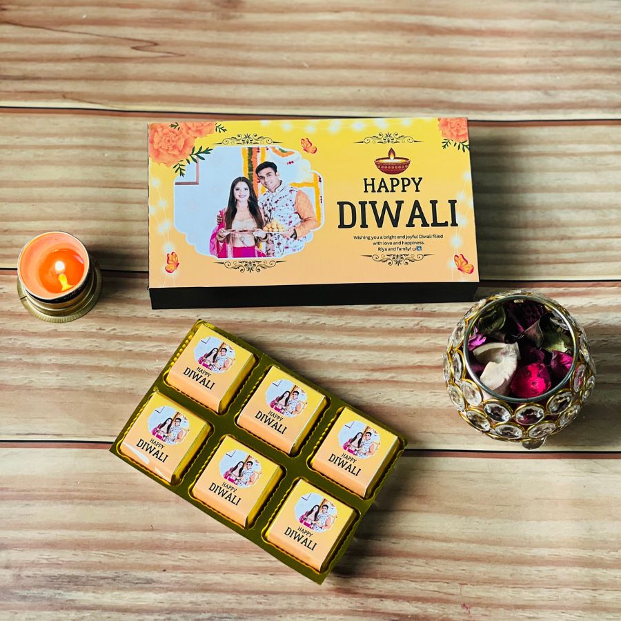 Diwali Bliss Photo Customised Box (6-piece)