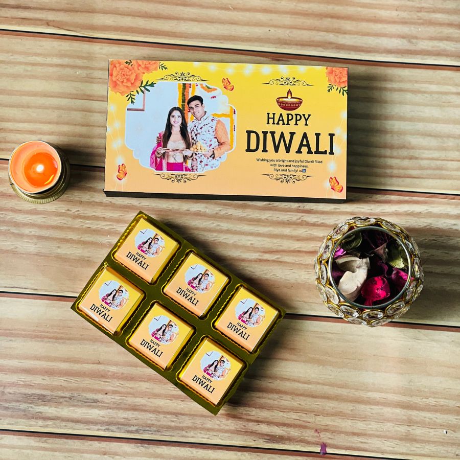 Diwali Bliss Photo Customised Box (6-piece)