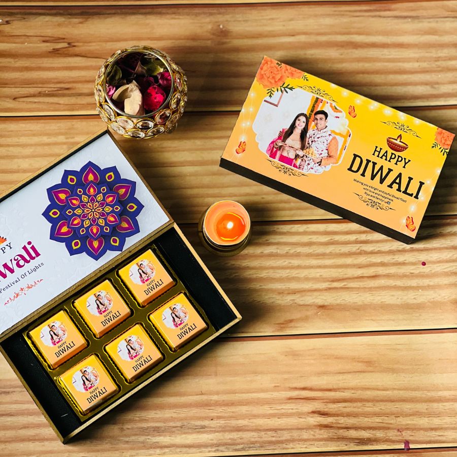 Diwali Bliss Photo Customised Box (6-piece)