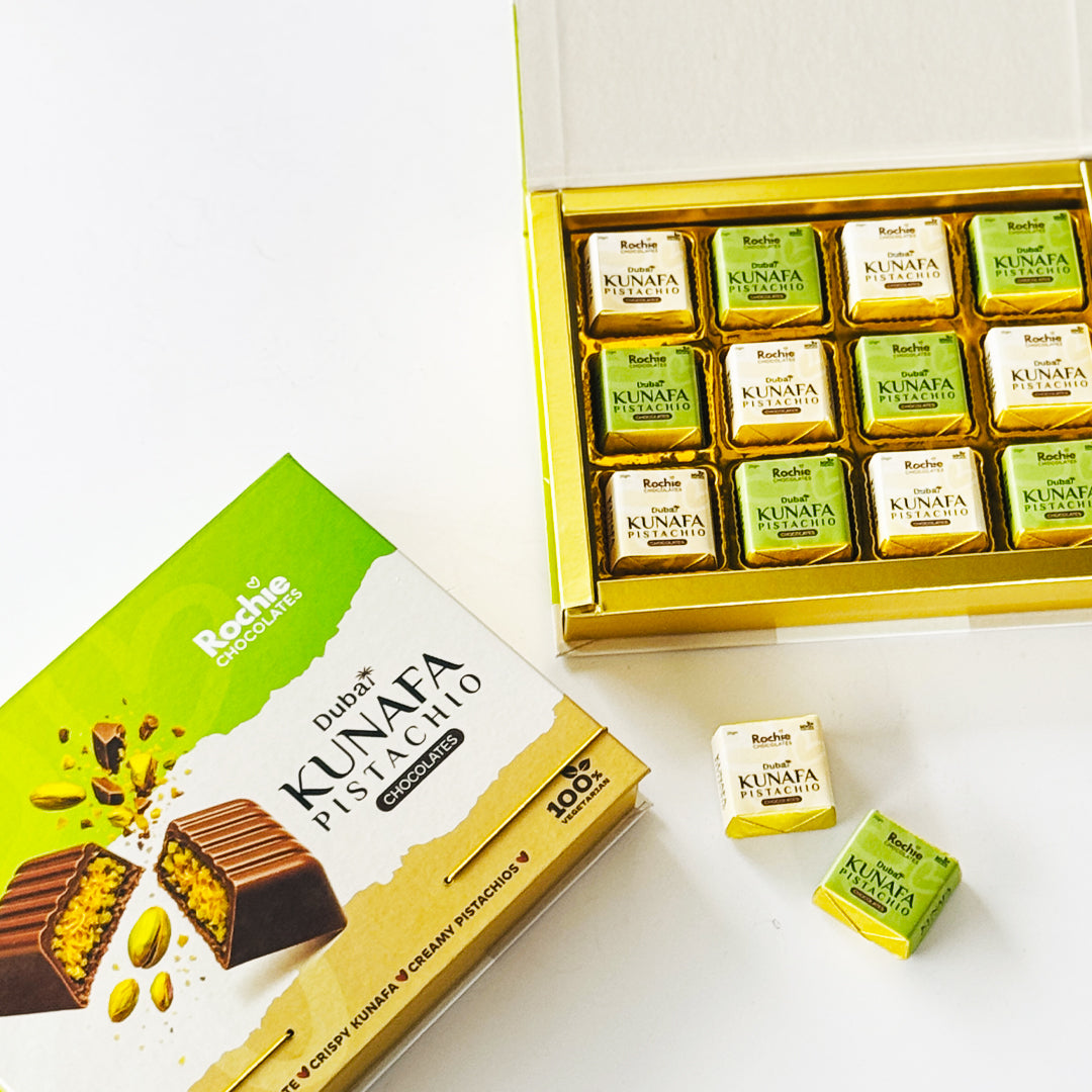 Viral Kunafa Pistachio Chocolates – Double Delight 12-Piece Gift Box