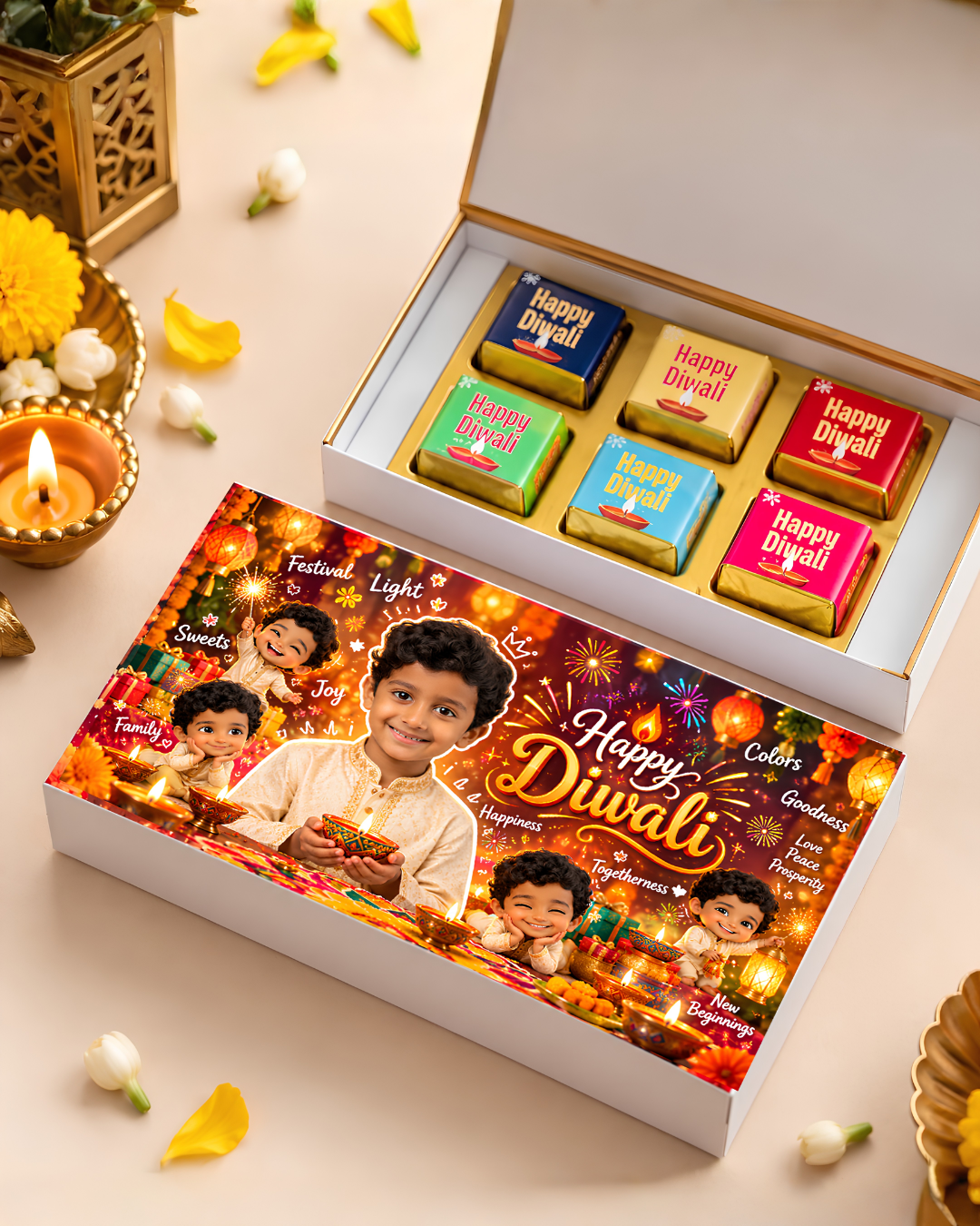 Toon Your Diwali – Personalised Cartoon Photo Chocolate Box