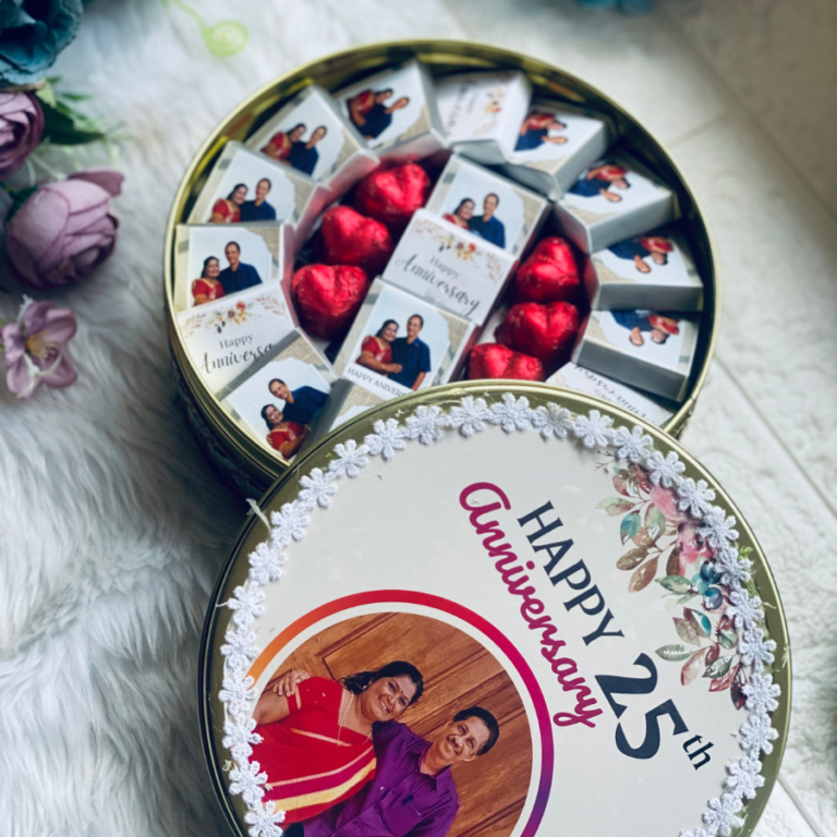Personalized Anniversary Chocolate Gift Box – Custom Photo Chocolates