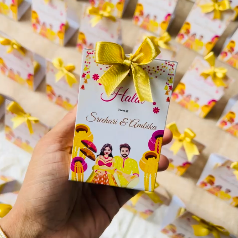 Personalized Haldi Favor Chocolates