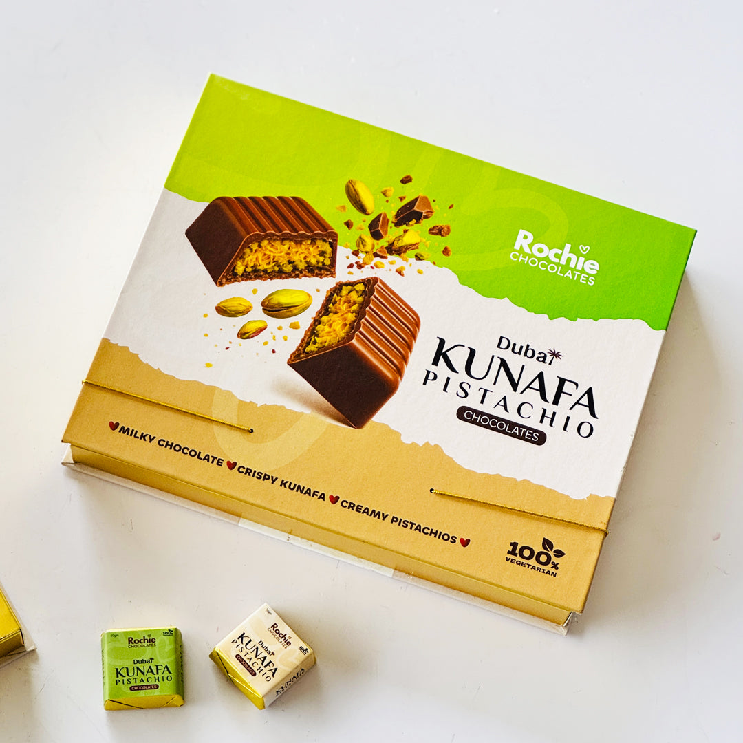 Rochie Viral Kunafa Pistachio Chocolates – 20-Piece Luxury Dessert Gift Box (400g)