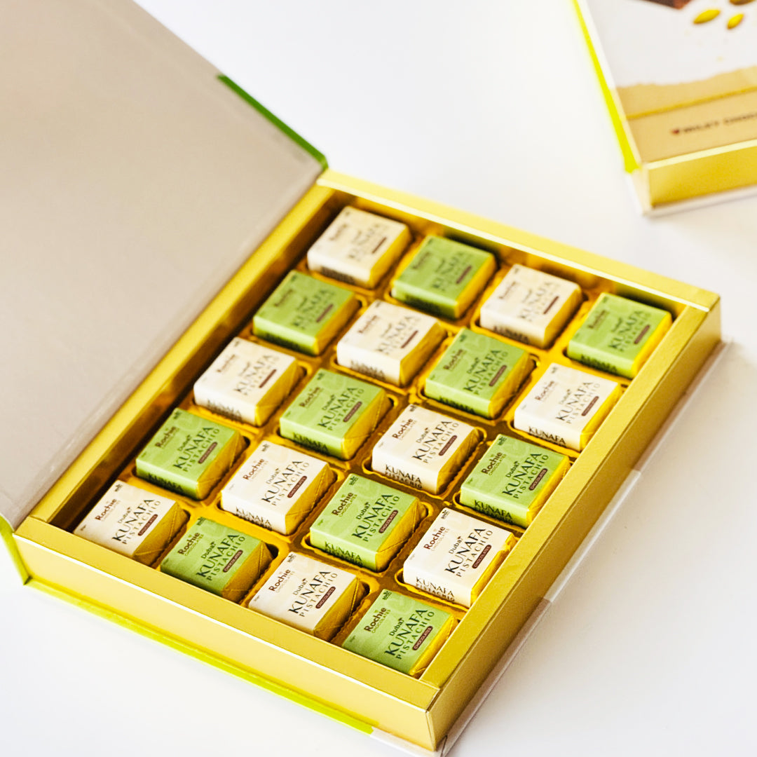 Rochie Viral Kunafa Pistachio Chocolates – 20-Piece Luxury Dessert Gift Box (400g)