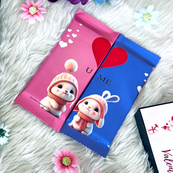 Couple Chocolates Bar for a Sweet Valentine’s Celebration! Set of 2 Chocolates