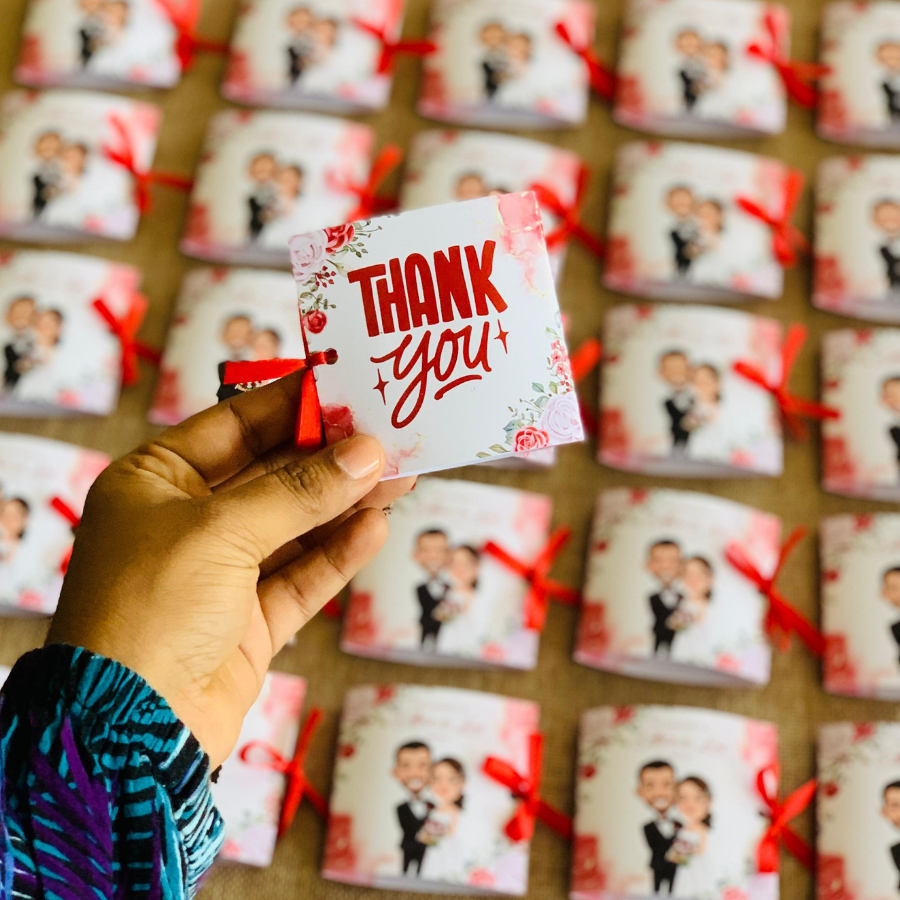 Custom Event Return Favour – Premium Mini Chocolate Card