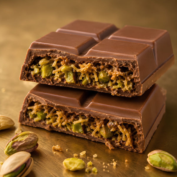 Golden Kunafa Pistara Crunch | Premium Chocolate Bar 🍫
