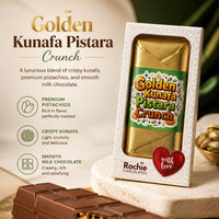 Golden Kunafa Pistara Crunch | Premium Chocolate Bar 🍫