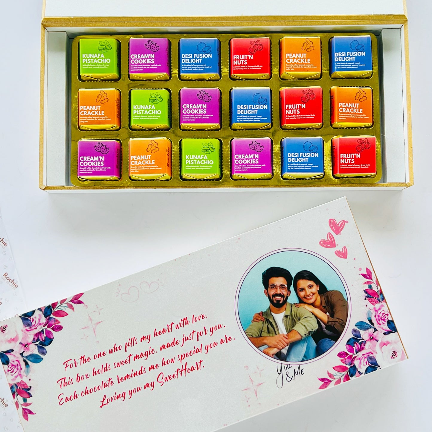 Personalized Romantic Chocolate Gift Box – Assorted Handcrafted Flavors