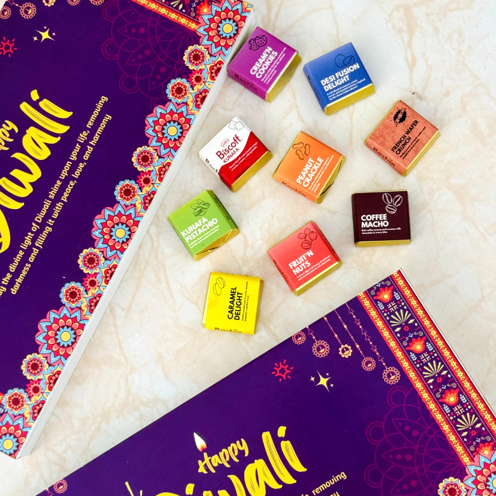 Premium Assorted Diwali Chocolate Gift Box – 18 Handcrafted Flavours | Customised Festive Gifting
