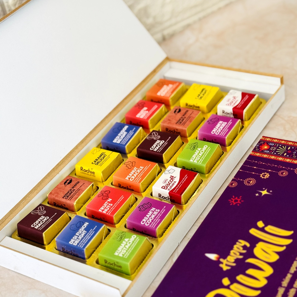 Premium Assorted Diwali Chocolate Gift Box – 18 Handcrafted Flavours | Customised Festive Gifting
