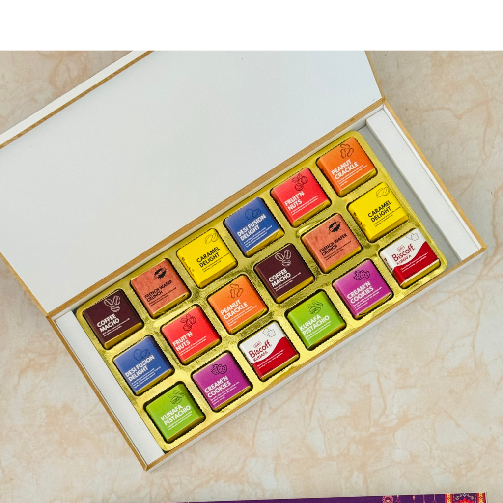 Premium Assorted Diwali Chocolate Gift Box – 18 Handcrafted Flavours | Customised Festive Gifting